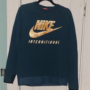 Nike Dark Teal Sweatshirt with Gold Accents